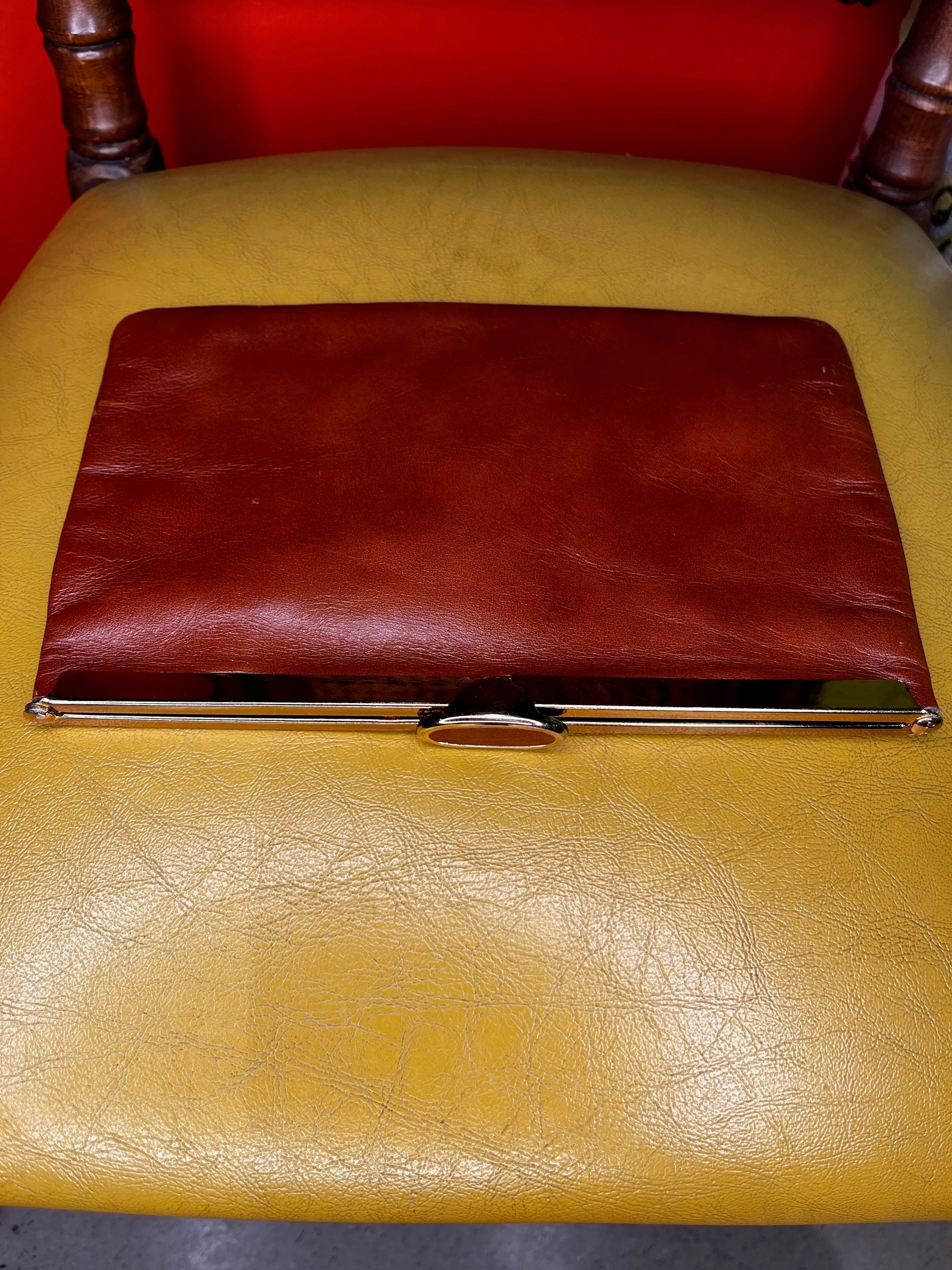 50's-60's Etra Cognac Brown Convertible Clutch