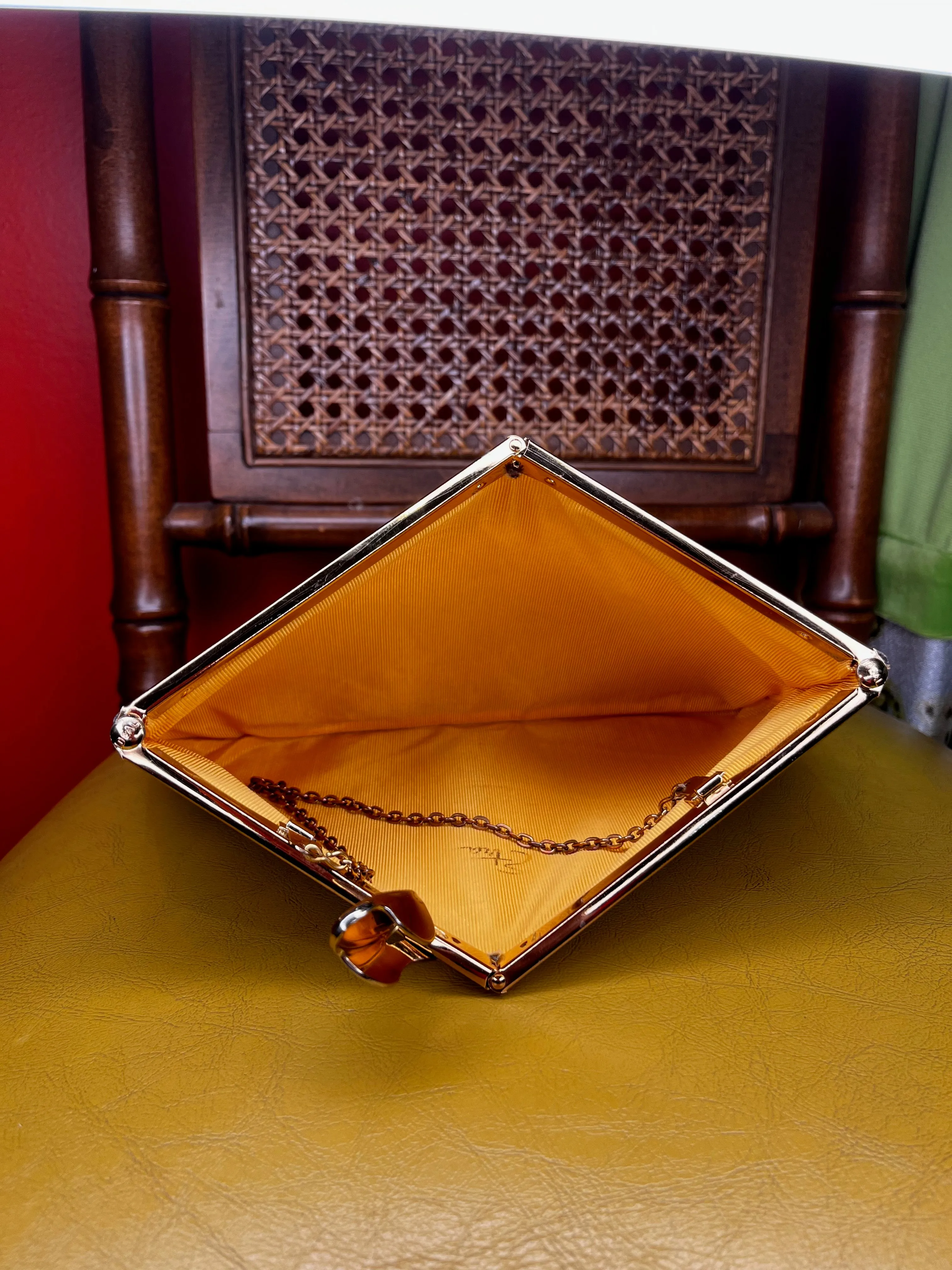 50's-60's Etra Cognac Brown Convertible Clutch