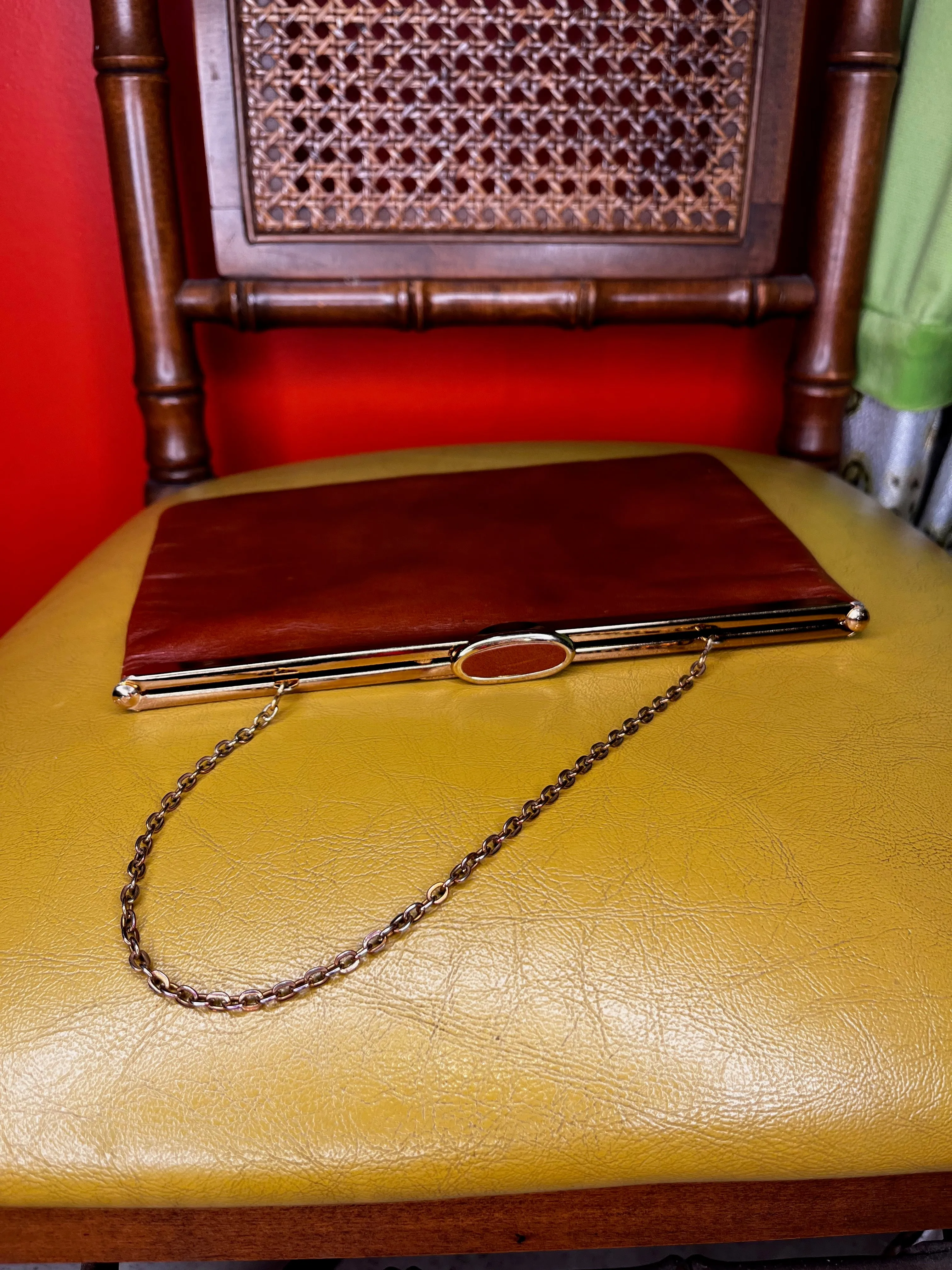 50's-60's Etra Cognac Brown Convertible Clutch
