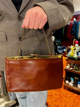 50's-60's Etra Cognac Brown Convertible Clutch