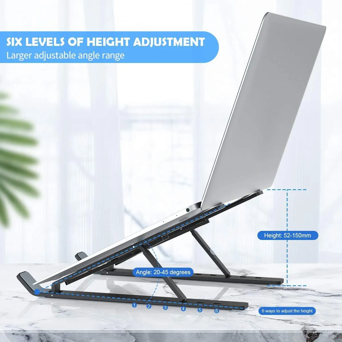 Adjustable Laptop Stand with Foldable Legs 1 Pc