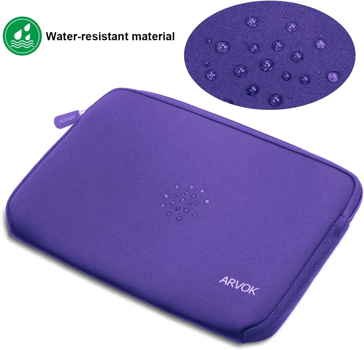 Arvok 11 11.6 12 Inch Laptop Sleeve Case for MacBook Air 12, Water-Resistant Neoprene Notebook Computer Tablet Sleeve, Carrying Bag Cover for Chromebook/HP/Dell/Lenovo/Asus/Acer, Purple