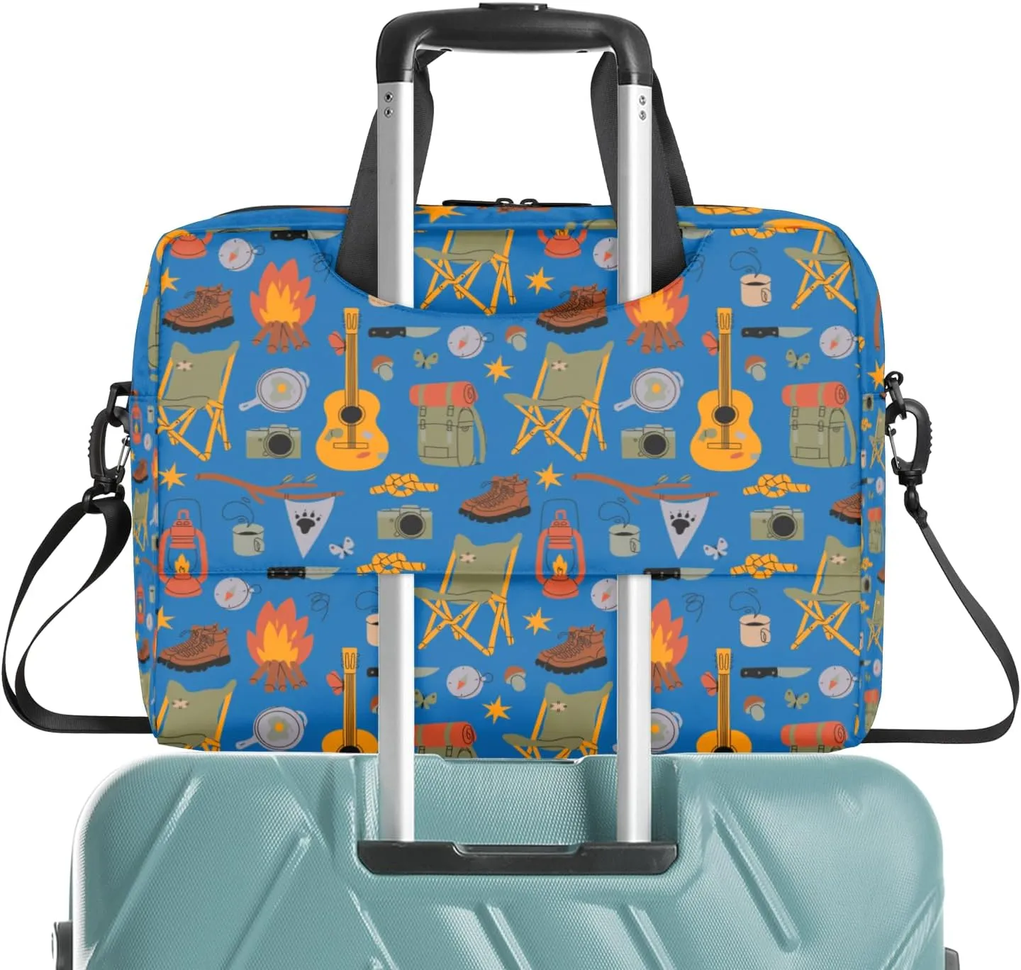 Camping 14 15 15.6 inch Laptop Briefcase Shoulder Bag Blue Waterproof Travel Laptop Sleeve Case Work Computer Cover Carrying Bag