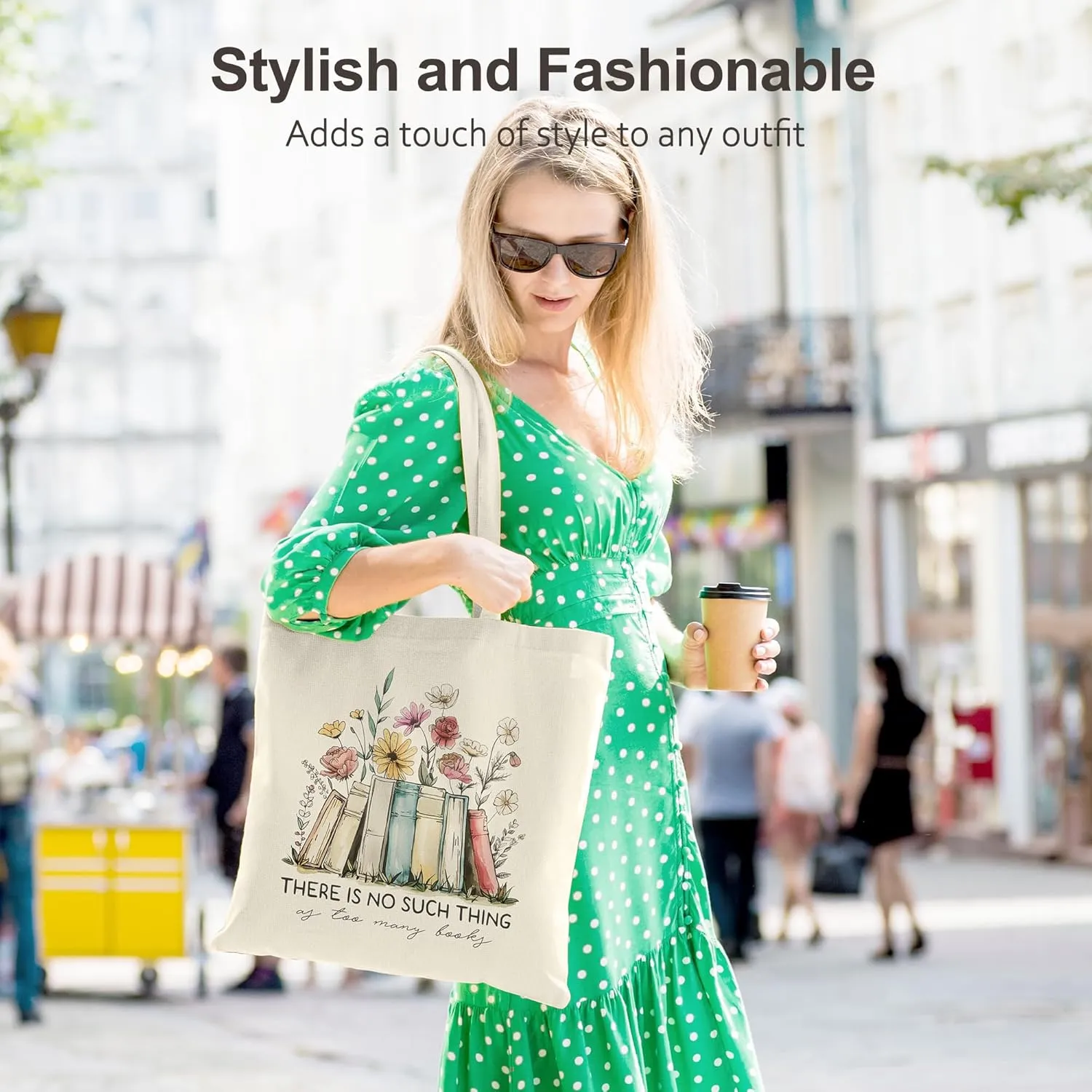 Canvas Book Tote Bag for Women, Book Lover Gifts Bookish Presents, Cute Aesthetic Reading Accessories for Librarian Bookworm