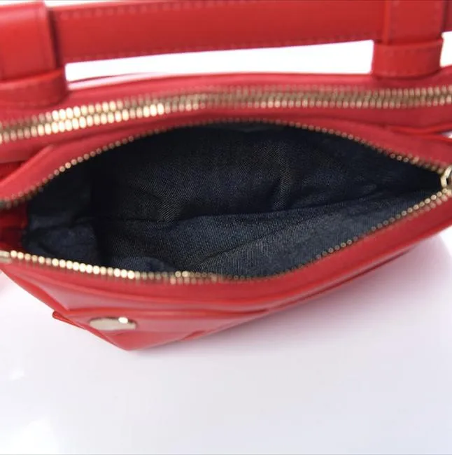 Chanel Bum Red Lambskin Fanny Pack Waist Belt Orange Caviar Leather Cross Body Bag