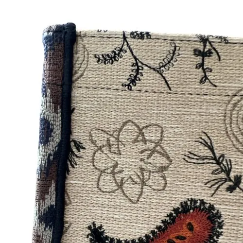 CHRISTIAN DIOR Canvas Embroidered Large Broderie Dior Flowers Book Tote