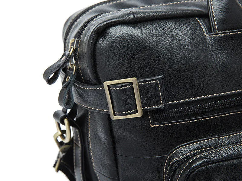 Convertible Leather Backpack, Men's Shoulder Bag, Large Capacity Leather Briefcase