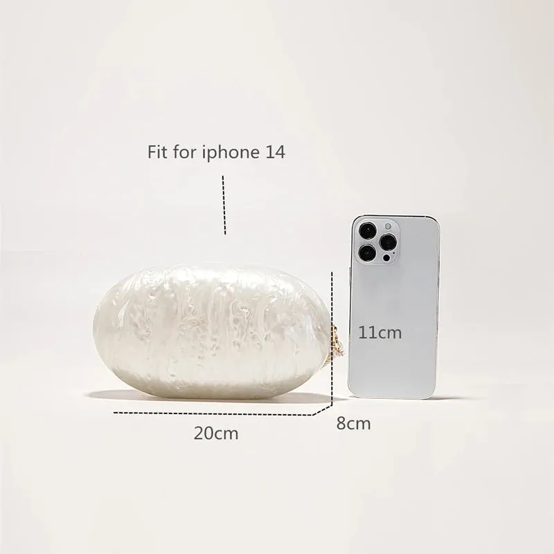 Coralie Acrylic Egg Shape Clutch Bag