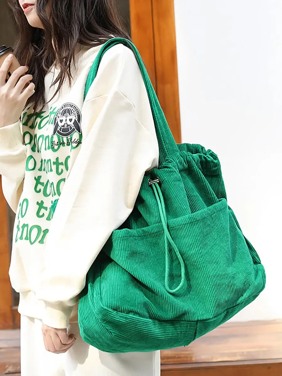 Corduroy Large Capacity Shoulder Bag