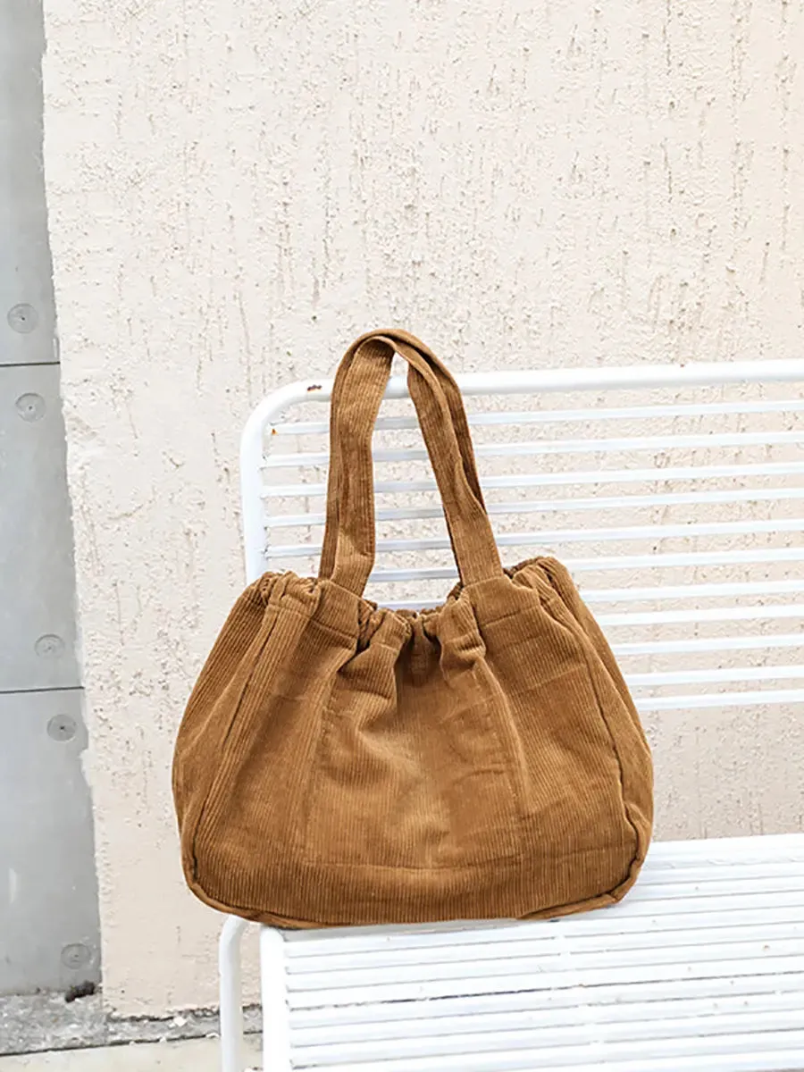 Corduroy Large Capacity Shoulder Bag