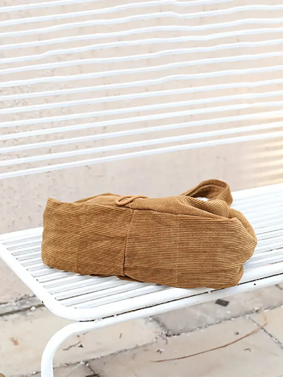 Corduroy Large Capacity Shoulder Bag