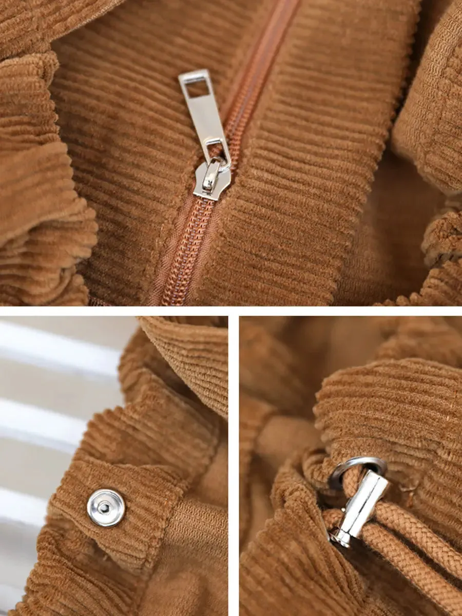 Corduroy Large Capacity Shoulder Bag