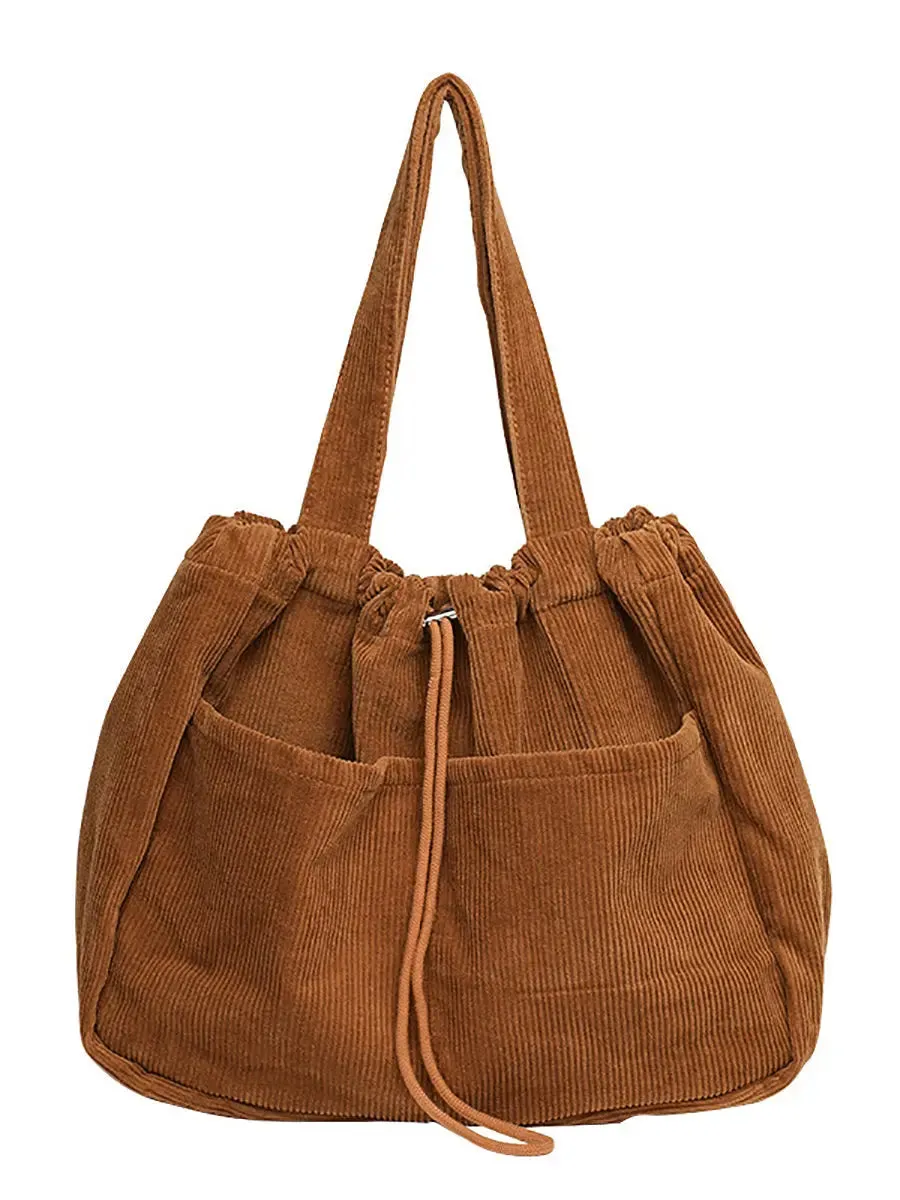 Corduroy Large Capacity Shoulder Bag