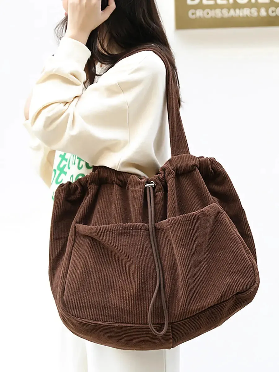 Corduroy Large Capacity Shoulder Bag
