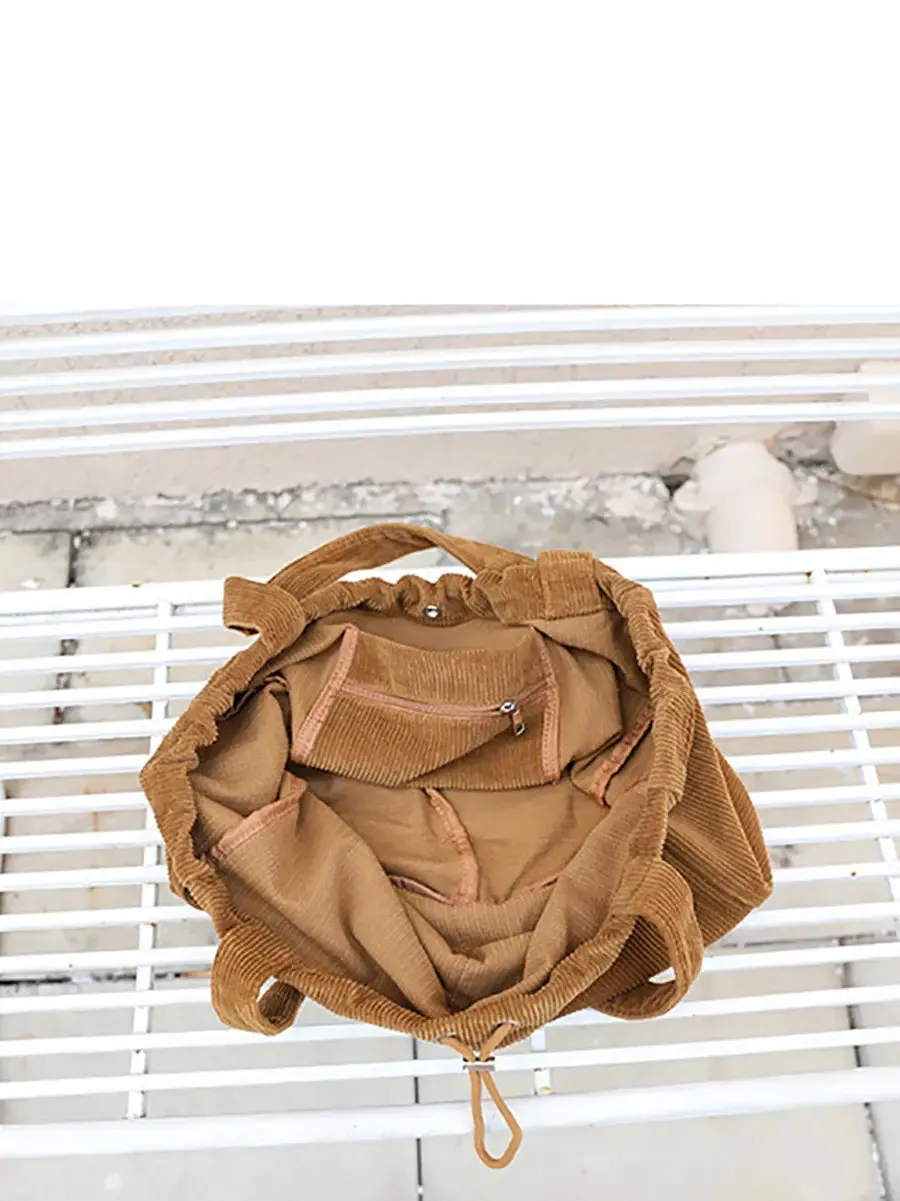 Corduroy Large Capacity Shoulder Bag