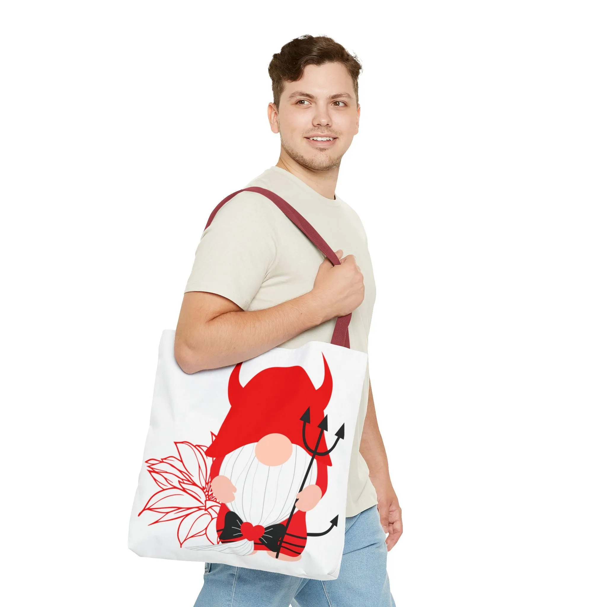 Cute Gnome On Devil Dress Tote Bag (AOP)