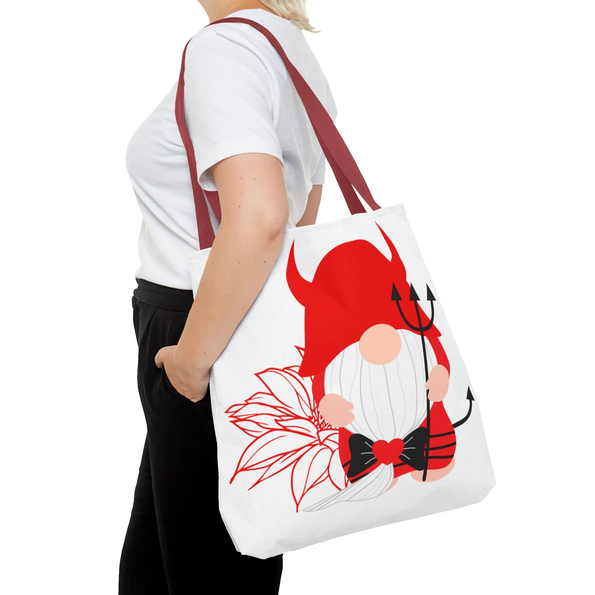 Cute Gnome On Devil Dress Tote Bag (AOP)