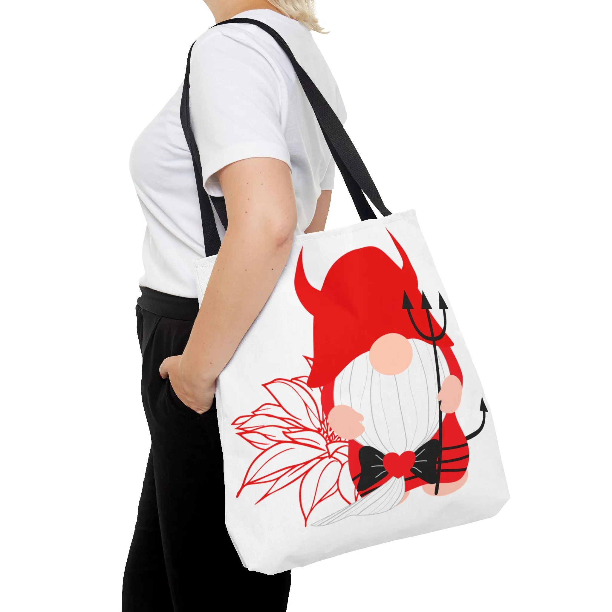 Cute Gnome On Devil Dress Tote Bag (AOP)