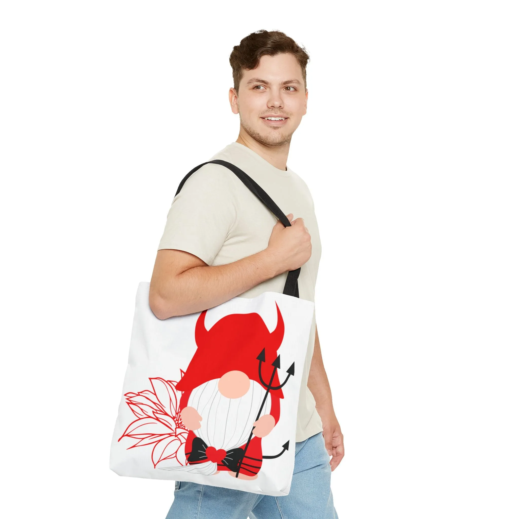 Cute Gnome On Devil Dress Tote Bag (AOP)