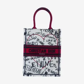 DIOR - DIORAMOUR EMBROIDERED  VERTICAL BOOK TOTE MULTICOLOR
