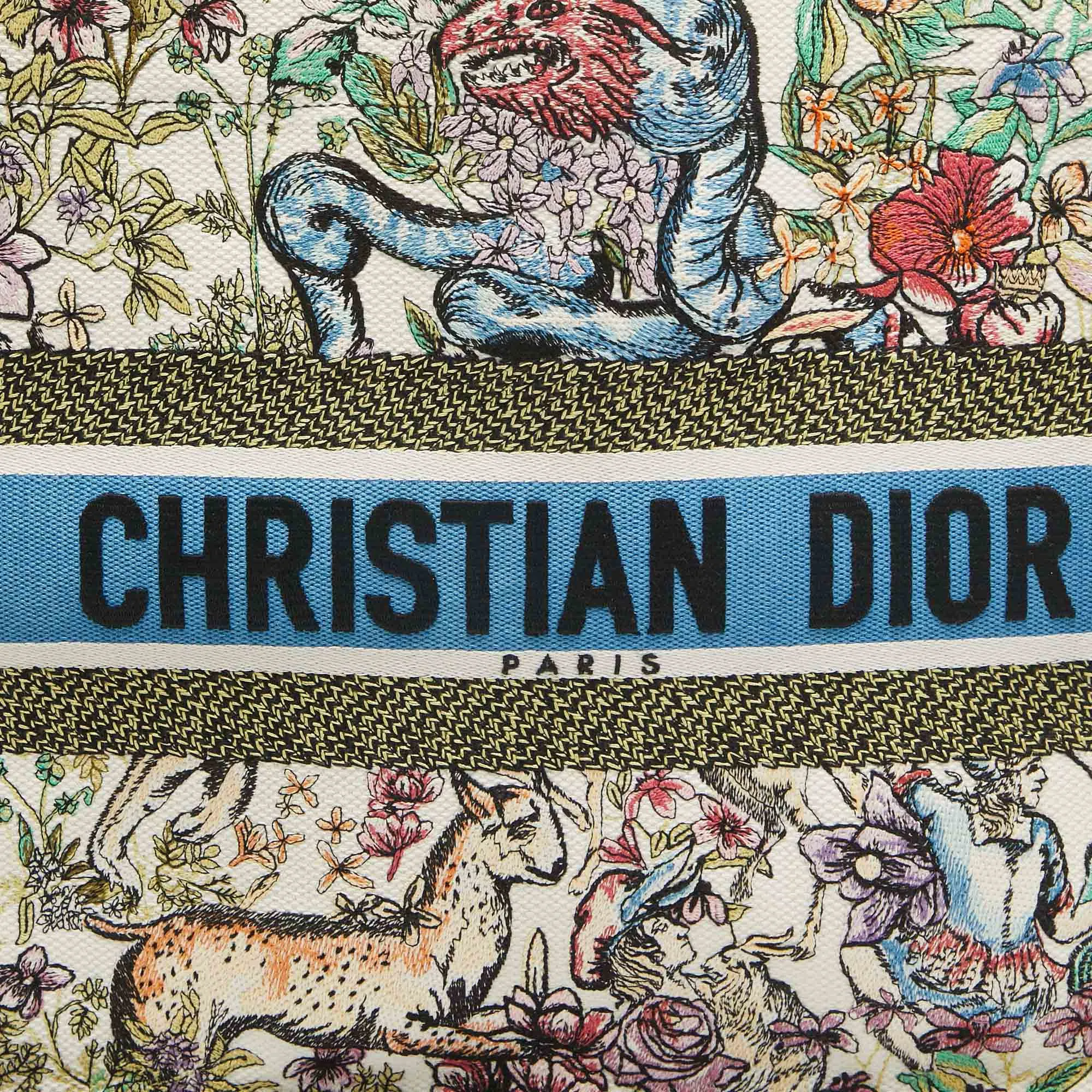 DIOR Multicolor Embroidered Canvas Medium Book Tote
