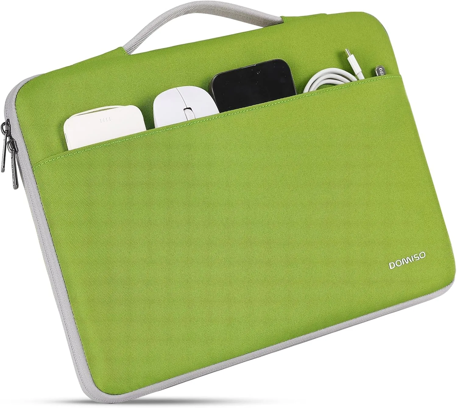 DOMISO 15.6 Inch Laptop Sleeve Canvas Notebook Portable Carrying Bag Case Handbag for 15.6" Legion 5 Gen 6/16" ThinkPad T16/16 Swift 3/16" Yoga Slim 7 Pro/HP EliteBook,Tender Green