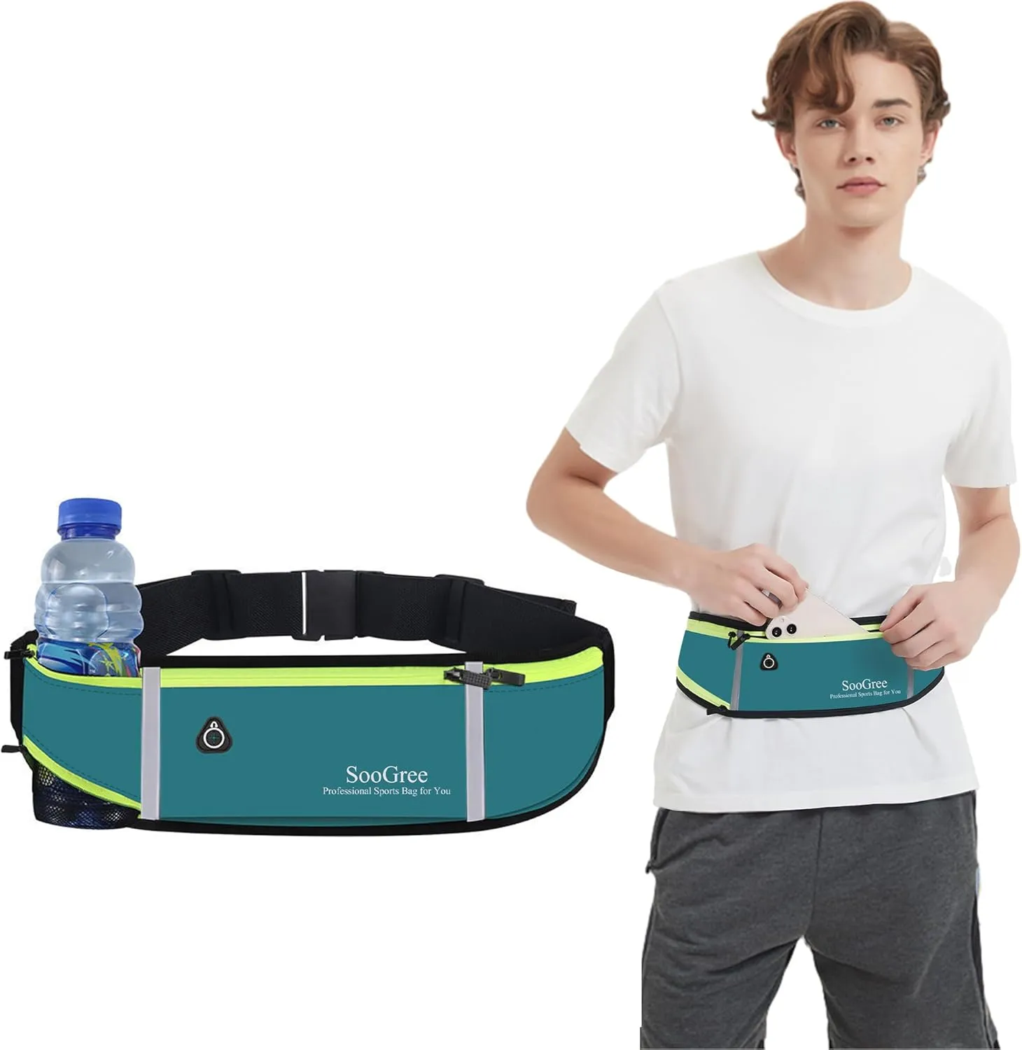 Fanny Packs, Running Belt Pack, Waist Pack Bag for Men and Women, Lightweight Runners Water BottleBelt Bag, Phone Holder Money Belt for Traveling Hiking Cycling Walking