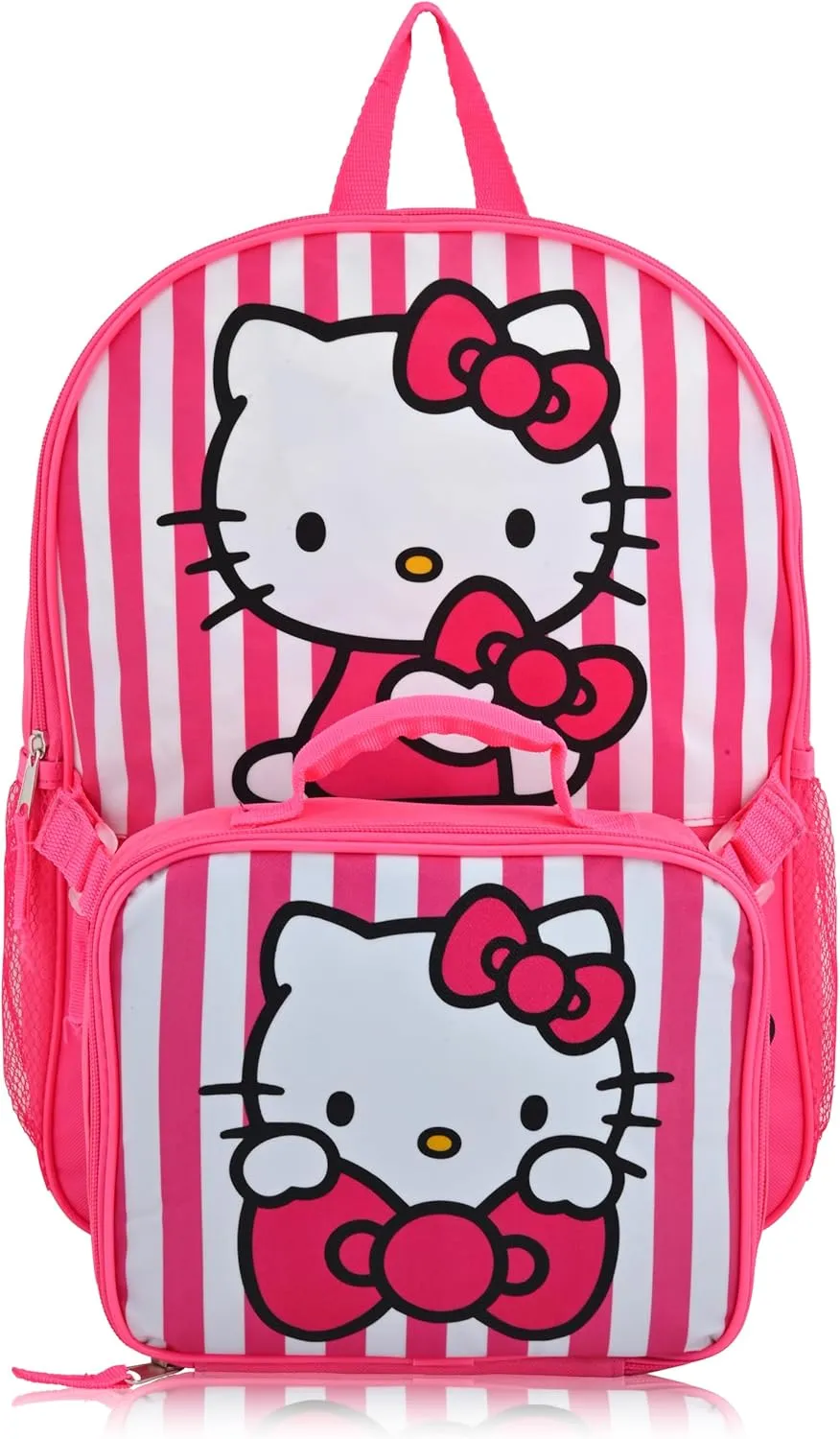 Fast Forward Sanrio Hello Kitty Backpack With Lunch Box for Girls | Hello Kitty Insulated Lunch Bag Lunch Box for Girls, Boys, Toddlers | Hello Kitty Pink Backpack for School and Reusable Lunchbox