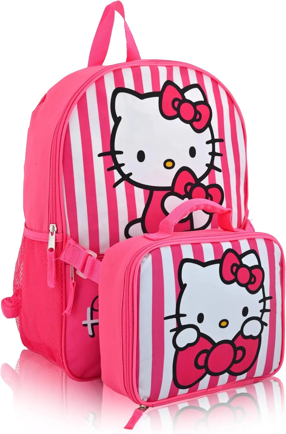 Fast Forward Sanrio Hello Kitty Backpack With Lunch Box for Girls | Hello Kitty Insulated Lunch Bag Lunch Box for Girls, Boys, Toddlers | Hello Kitty Pink Backpack for School and Reusable Lunchbox