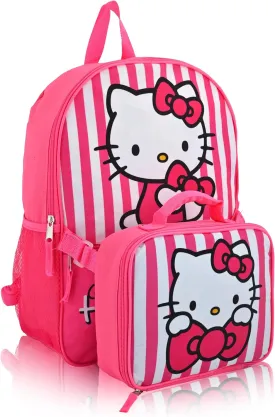 Fast Forward Sanrio Hello Kitty Backpack With Lunch Box for Girls | Hello Kitty Insulated Lunch Bag Lunch Box for Girls, Boys, Toddlers | Hello Kitty Pink Backpack for School and Reusable Lunchbox