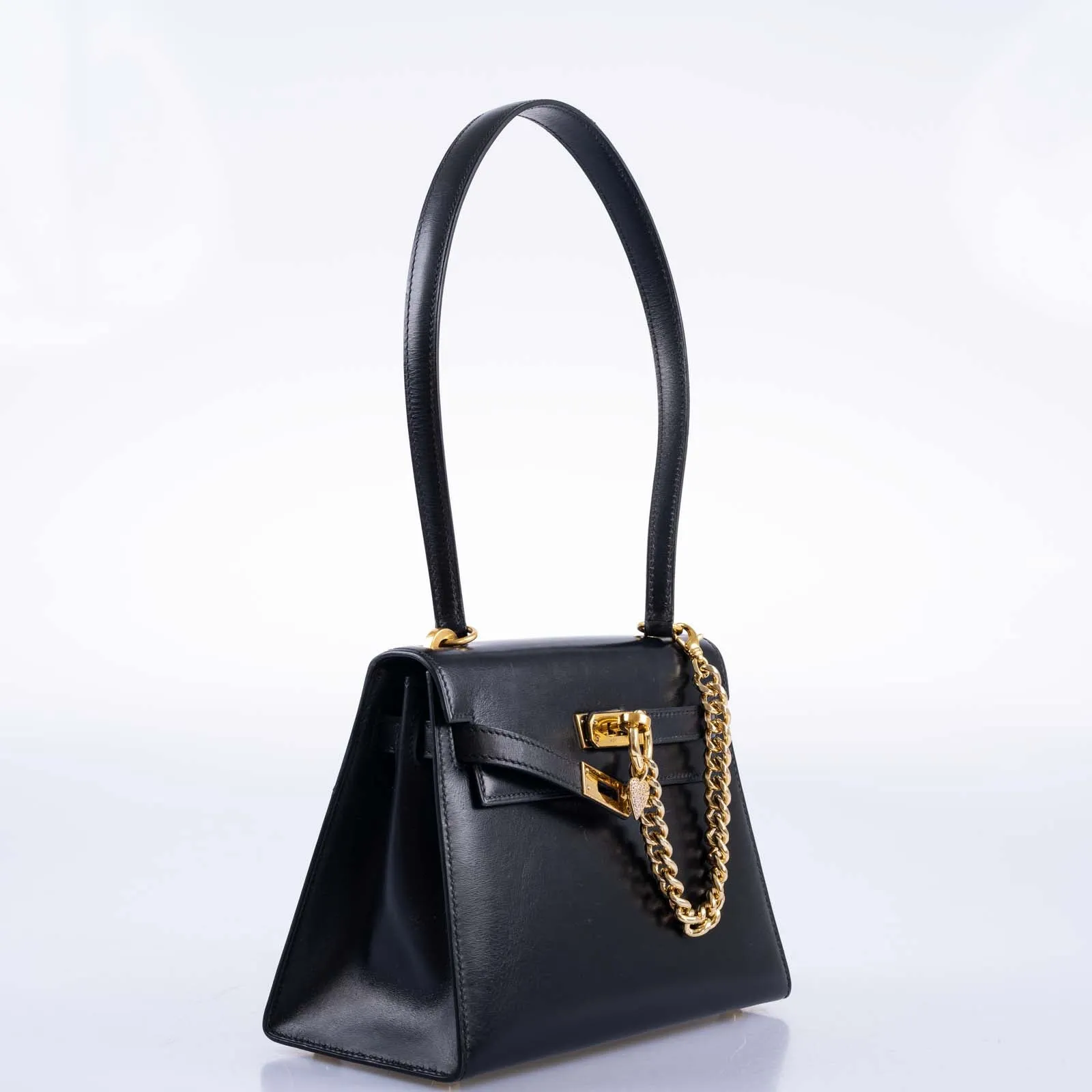 Hermès Kelly 20 Mini Sellier Vintage Black Box Leather with Gold Hardware