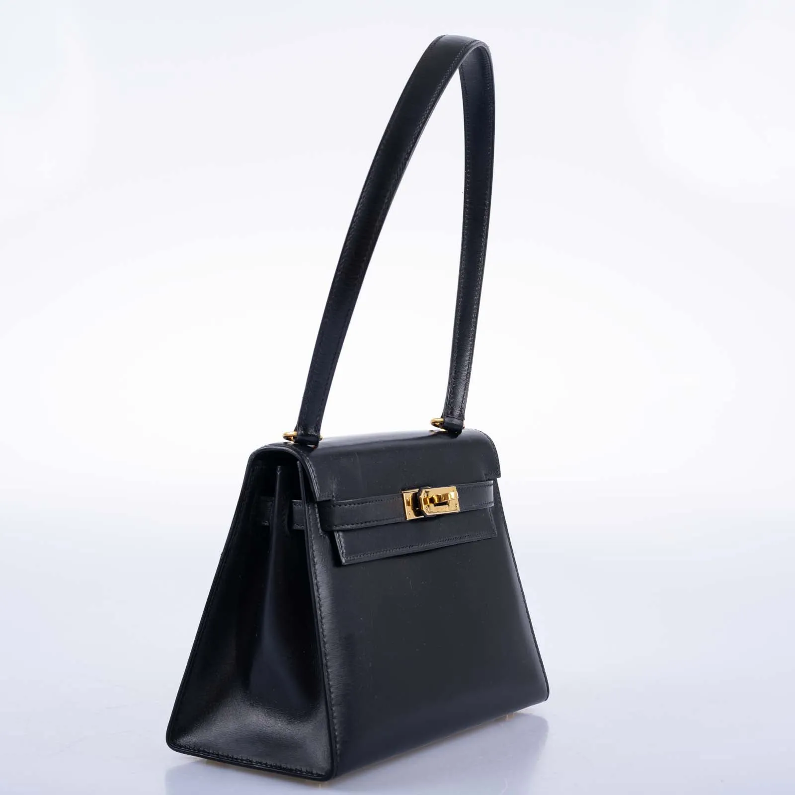 Hermès Kelly 20 Mini Sellier Vintage Black Box Leather with Gold Hardware