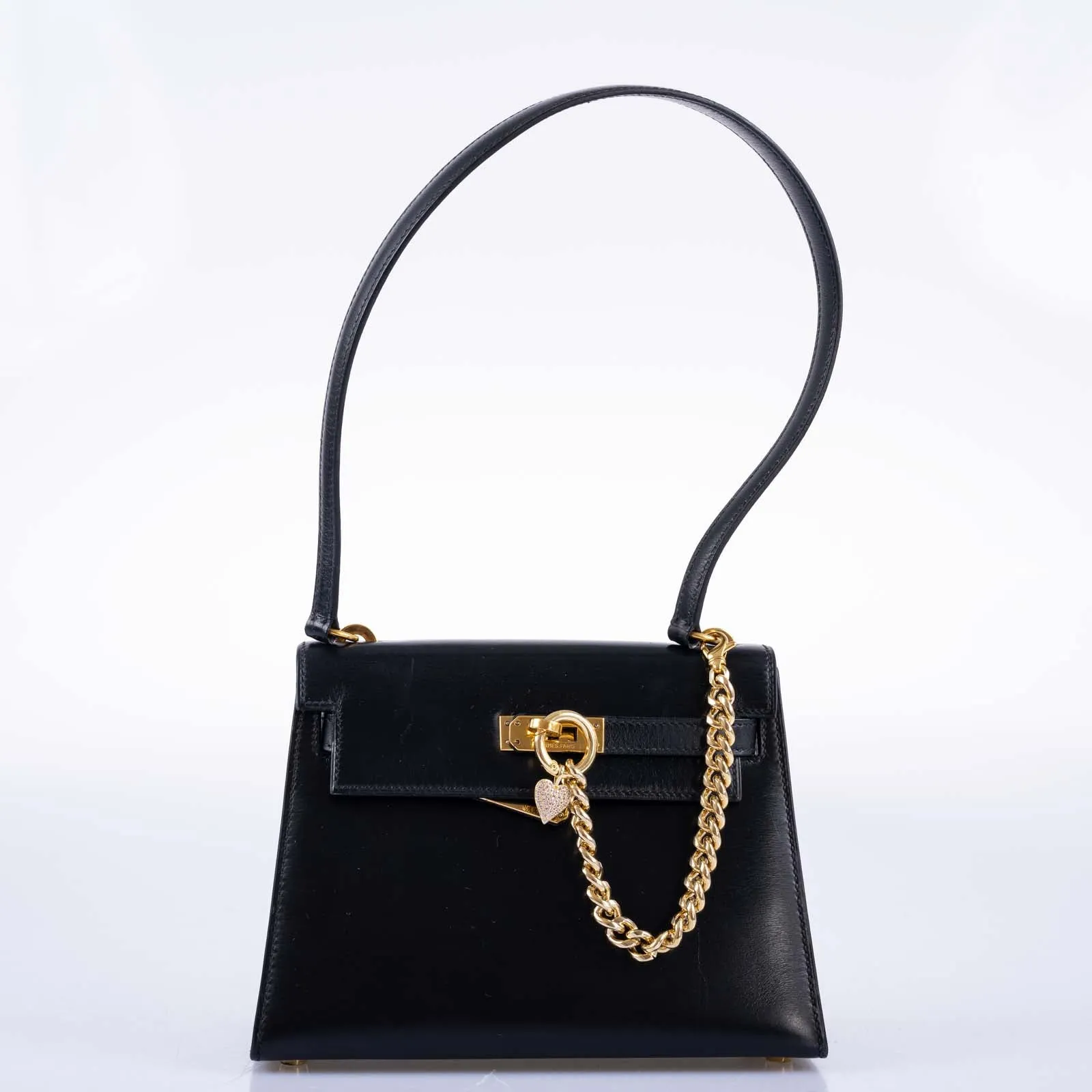 Hermès Kelly 20 Mini Sellier Vintage Black Box Leather with Gold Hardware