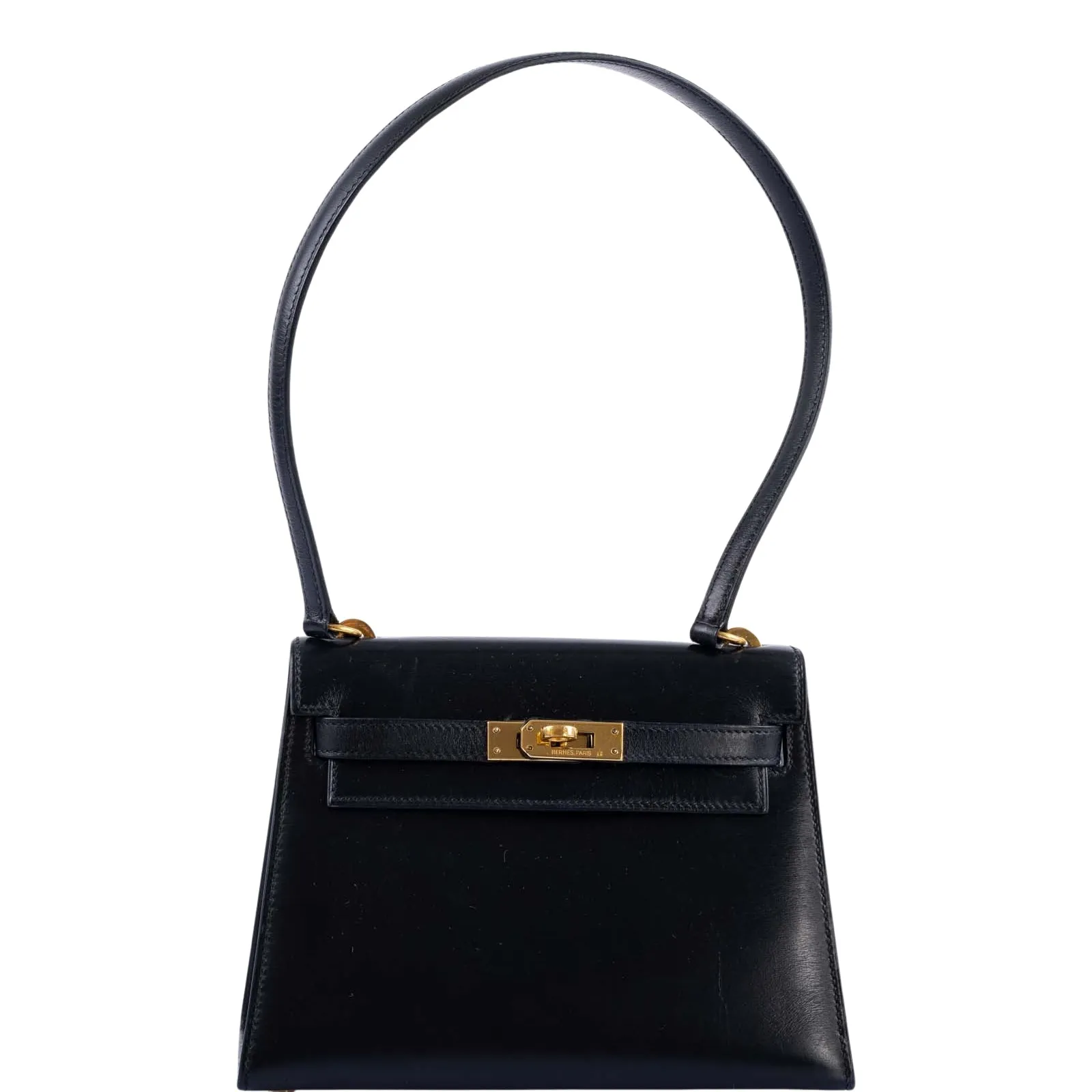 Hermès Kelly 20 Mini Sellier Vintage Black Box Leather with Gold Hardware