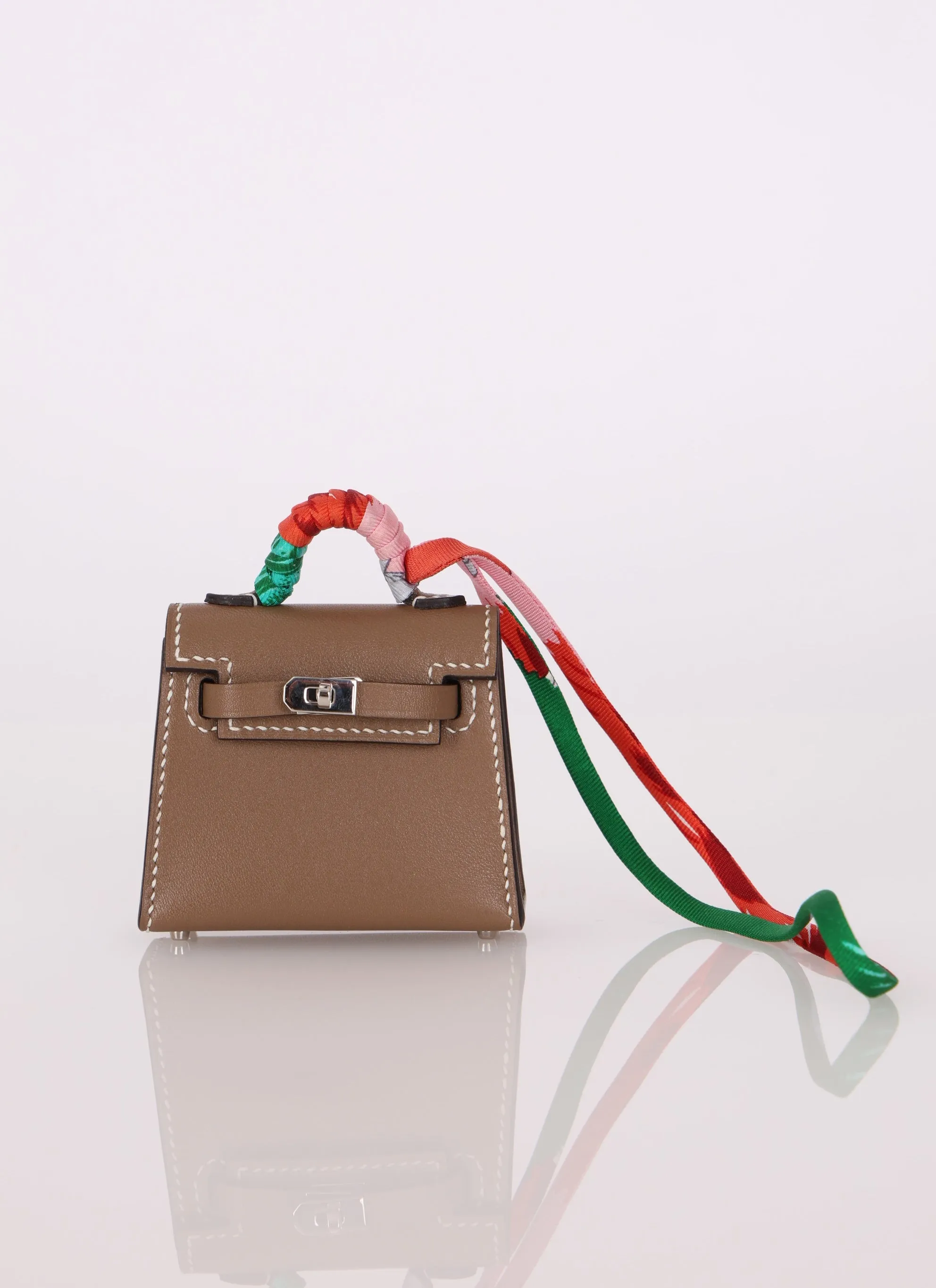Hermès Micro Kelly Etoupe Tadelakt Twilly Bag Charm