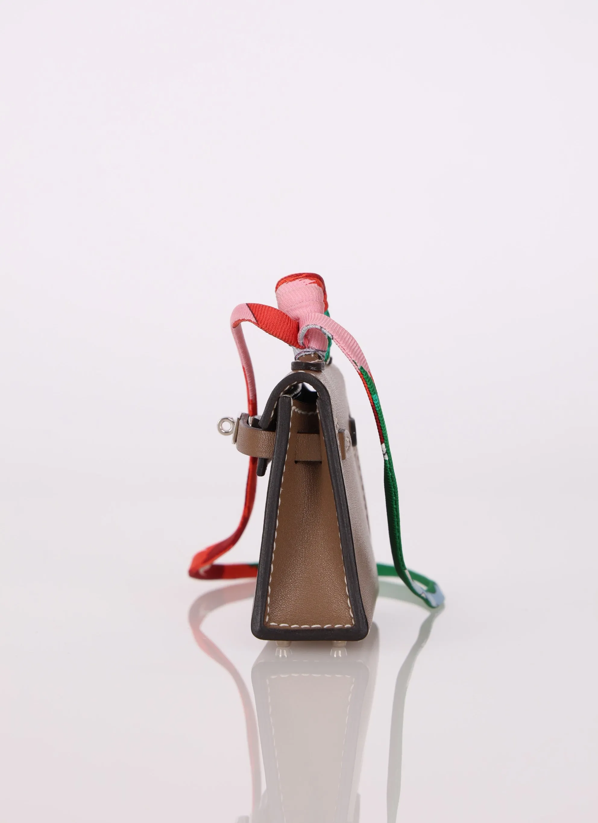 Hermès Micro Kelly Etoupe Tadelakt Twilly Bag Charm