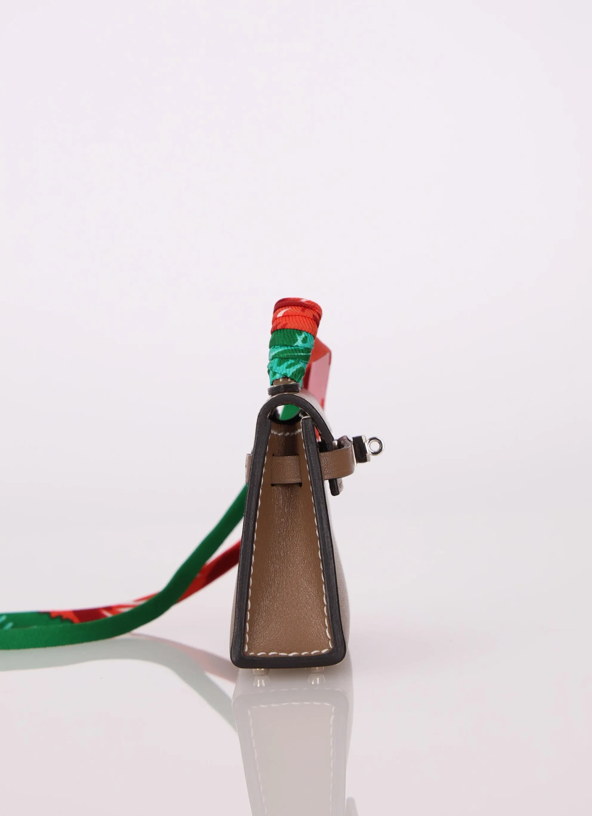 Hermès Micro Kelly Etoupe Tadelakt Twilly Bag Charm