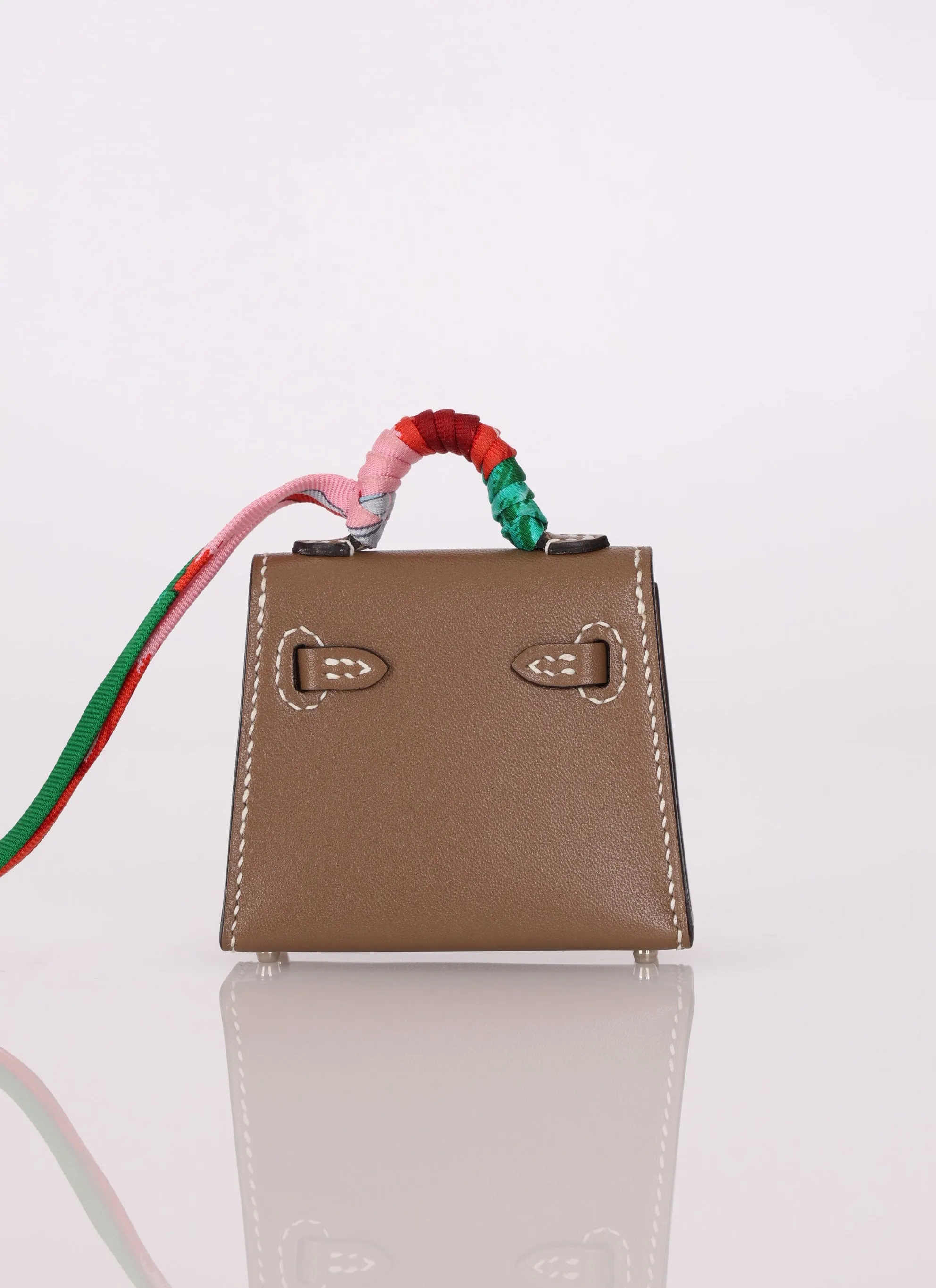 Hermès Micro Kelly Etoupe Tadelakt Twilly Bag Charm