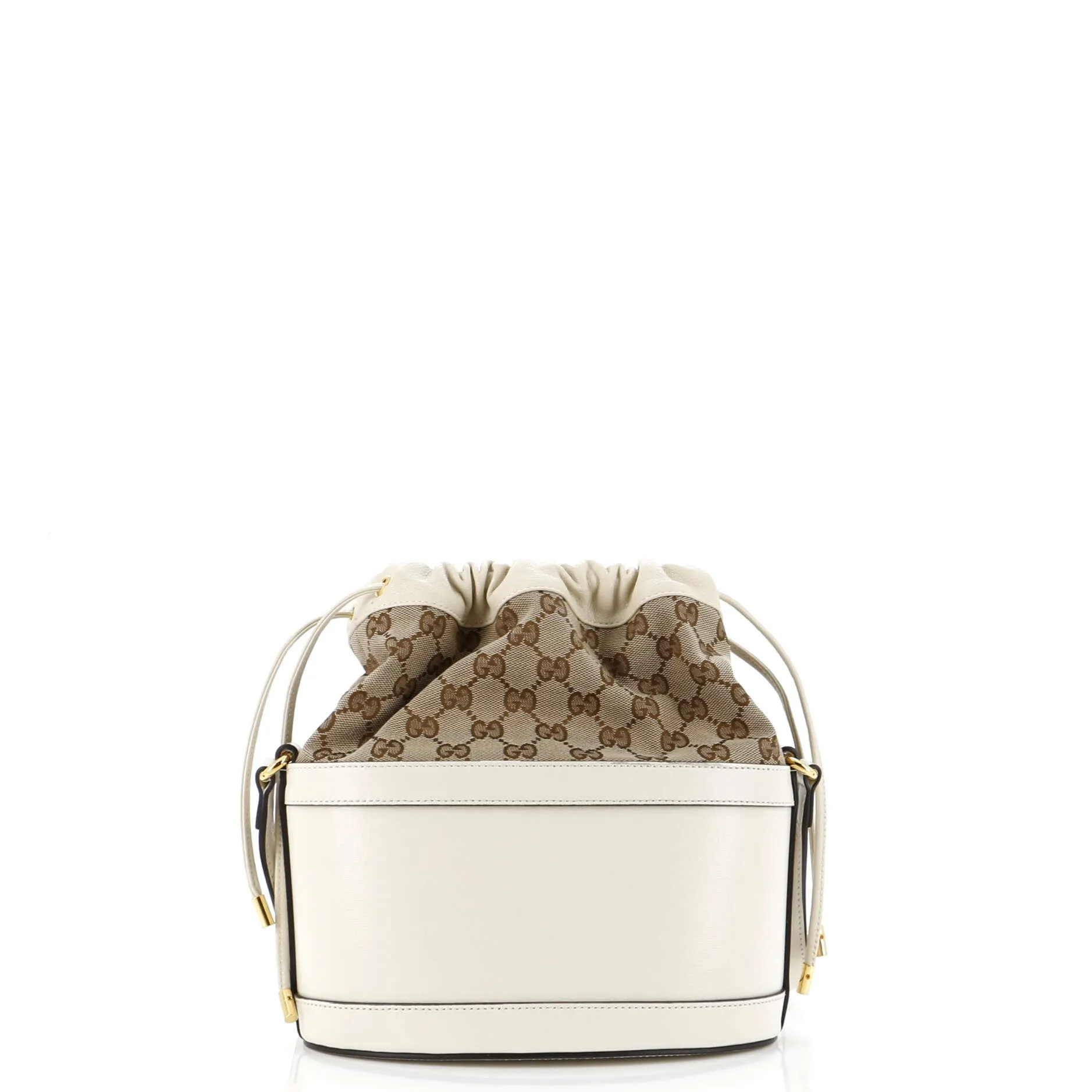 Horsebit 1955 Bucket Crossbody Bag Leather and GG Canvas Small