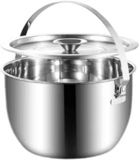 Ice Bucket with Lid with Handle Club Bar Stainless Steel Wine Bottle Storage Bin Beverage Tub for Barbecue Chilling Picnic, 5L