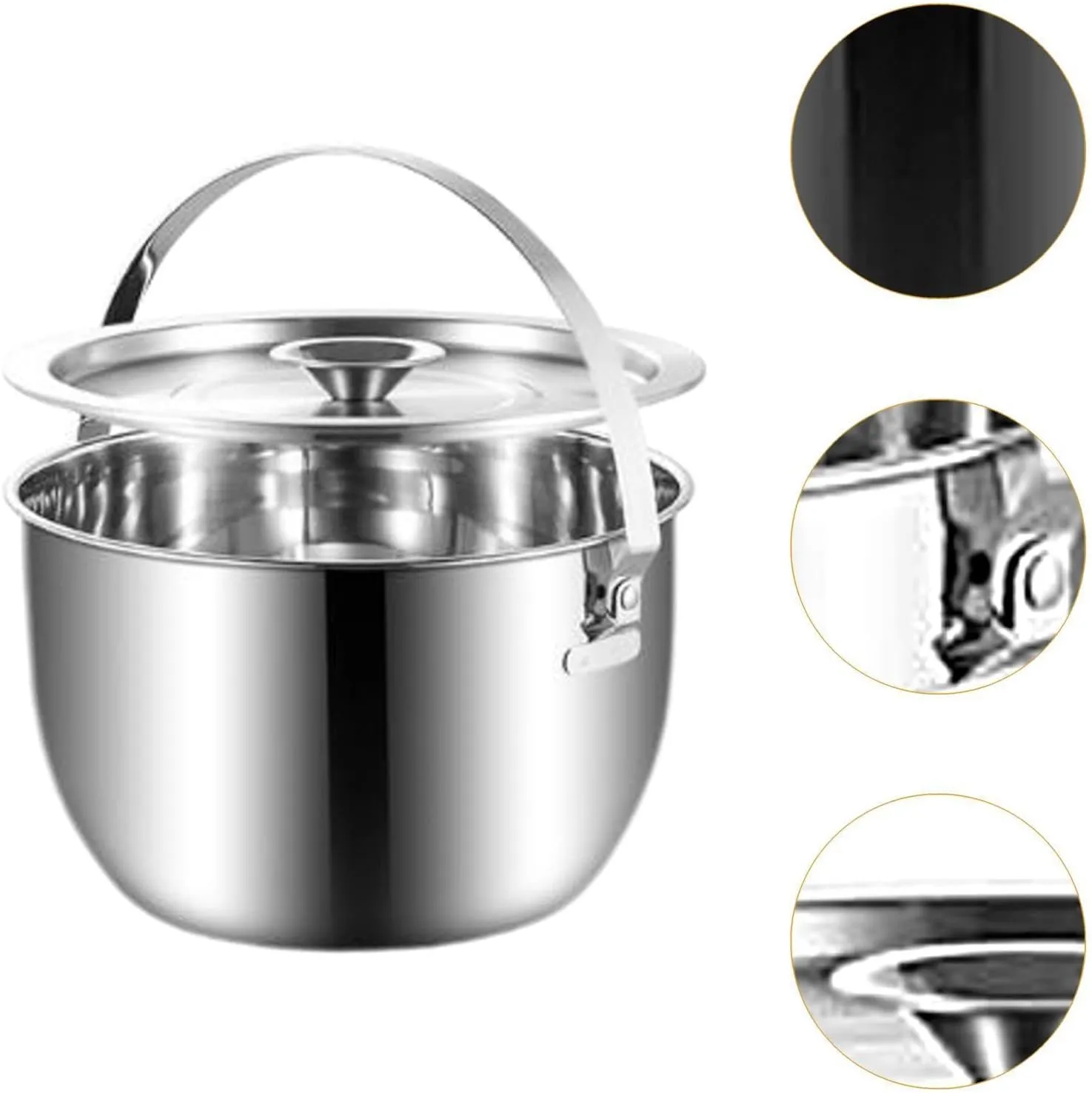 Ice Bucket with Lid with Handle Club Bar Stainless Steel Wine Bottle Storage Bin Beverage Tub for Barbecue Chilling Picnic, 5L
