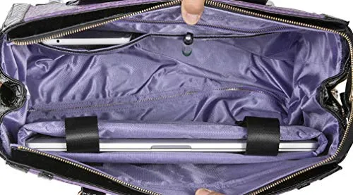 Jkm And Company The Contessa Purple & Black Alligator Faux Leather Compatible With Computer Ipad,