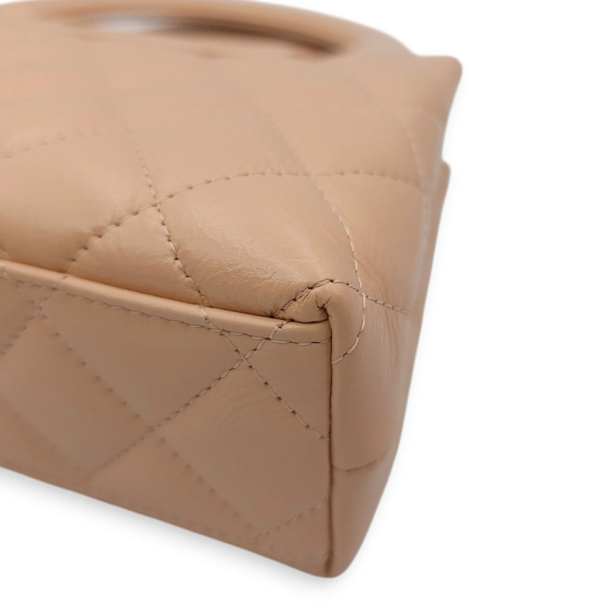 Kelly (19cm) Mini Beige Crossbody Bag in Shiny calf, Gold hardware
