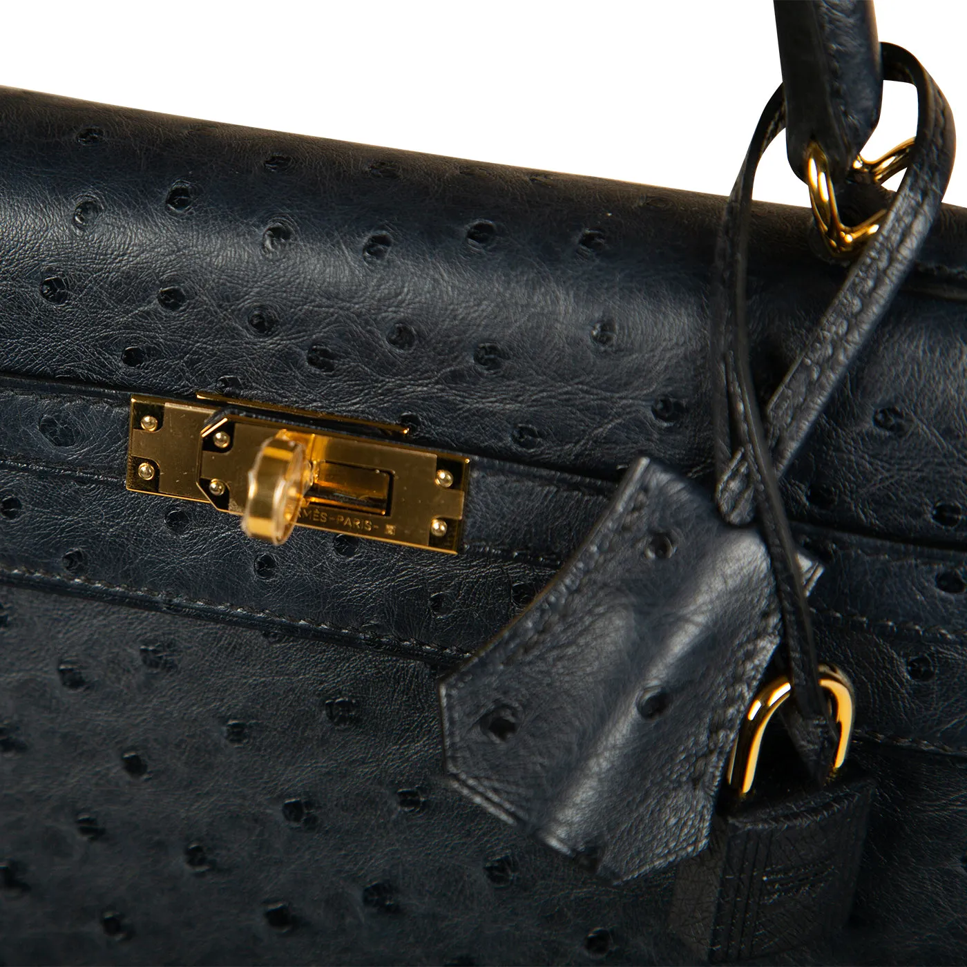 Kelly 25 - Blue Indigo Ostrich - GHW