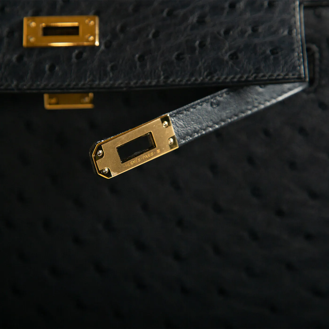 Kelly 25 - Blue Indigo Ostrich - GHW