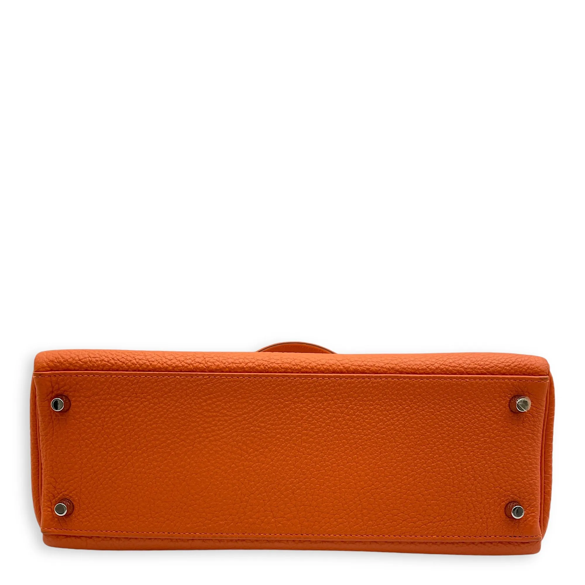 Kelly 32 Orange in Togo, Palladium hardware