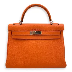 Kelly 32 Orange in Togo, Palladium hardware