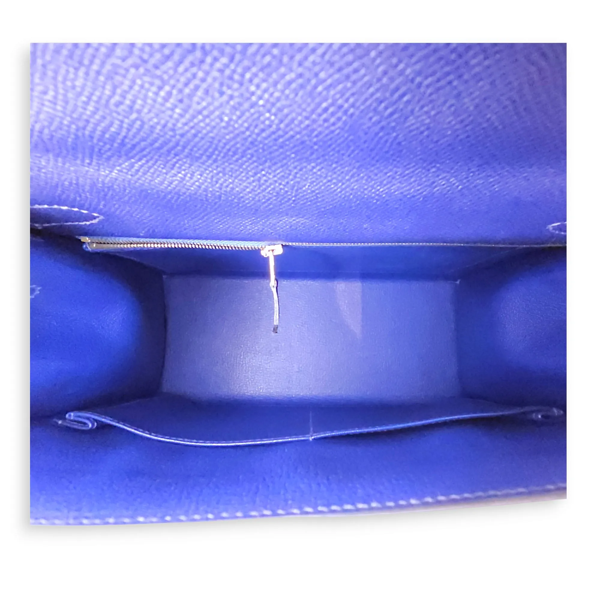 Kelly Sellier 28 Blue Sapphire in Epsom, Gold hardware