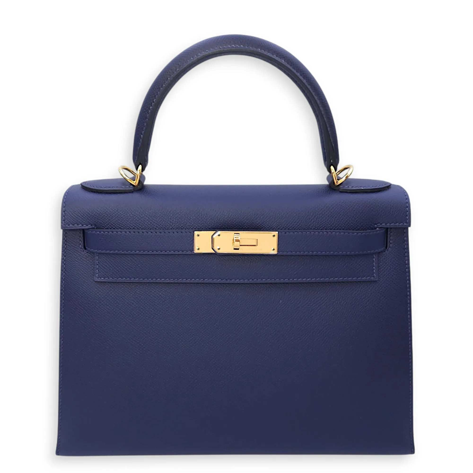 Kelly Sellier 28 Blue Sapphire in Epsom, Gold hardware