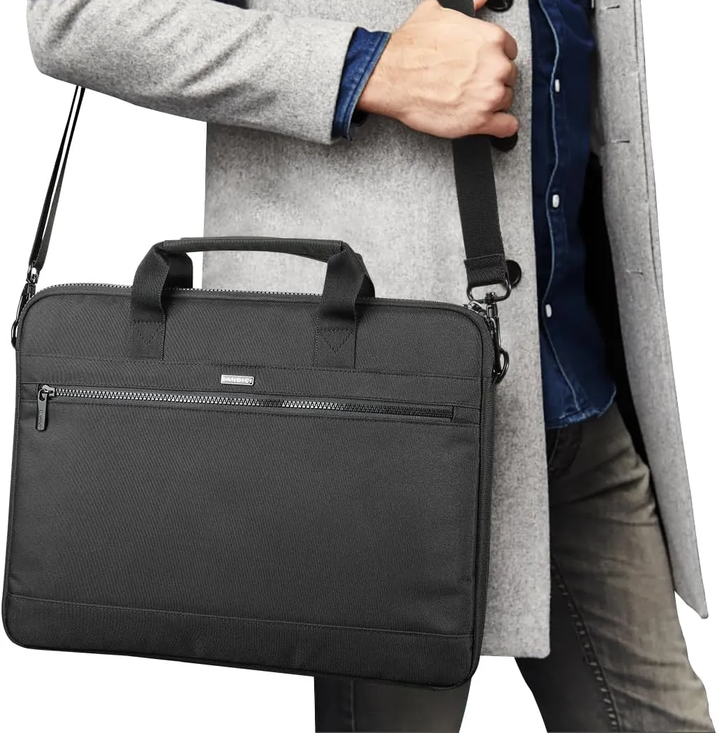 LANDICI 360 Protective Laptop Bag Case 15.6-16 Inch with Shoulder Strap, Waterproof Computer Sleeve Cover for MacBook Pro 16, Acer HP Lenovo Dell ASUS Laptop, Slim Briefcase for Men Women, Black